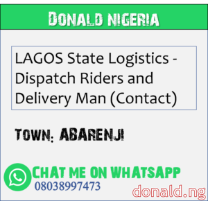ABARENJI - LAGOS State Logistics - Dispatch Riders and Delivery Man (Contact)