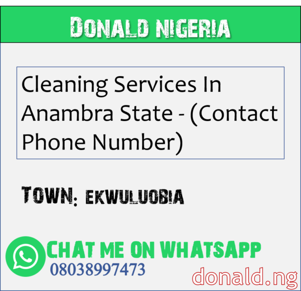 EKWULUOBIA - Cleaning Services In Anambra State - (Contact Phone Number)